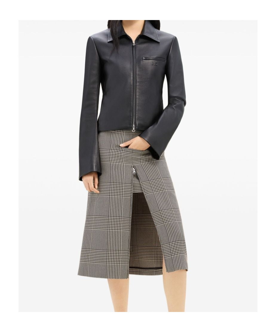 Courrèges Lambskin Blazer Zip Pockets In Black