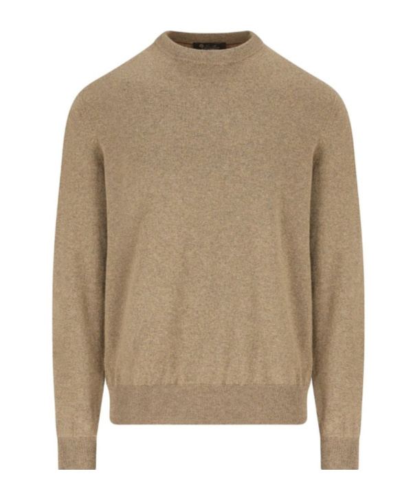 Loro Piana Classic Crewneck Jumper In Brown
