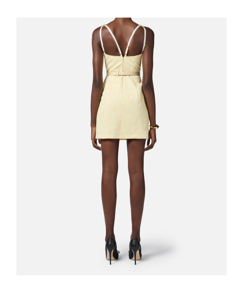 Elisabetta Franchi Floral Pattern Mini Dress In Nude