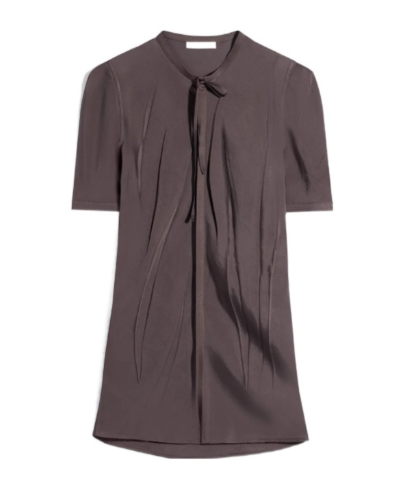 Lemaire Creased Blouse In Bright Brown