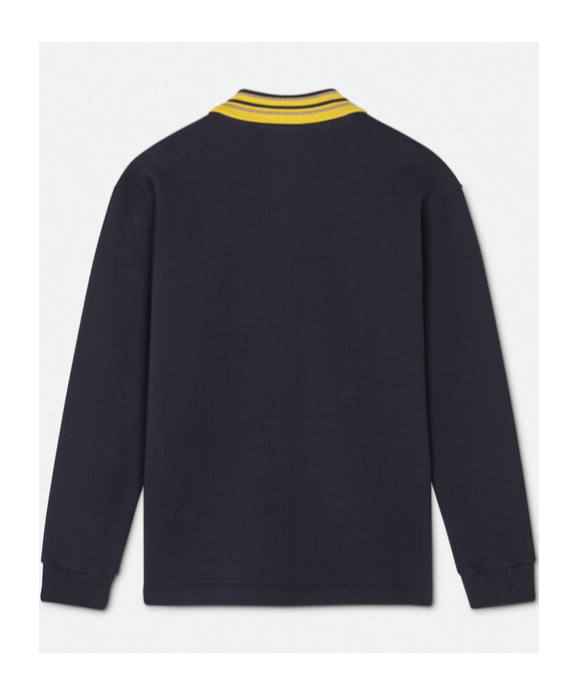 Versace Long-sleeved Polo Shirt In Black