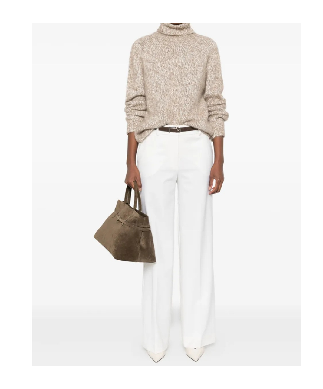 P.a.r.o.s.h High-neck Wool-blend Sweater In Neutral