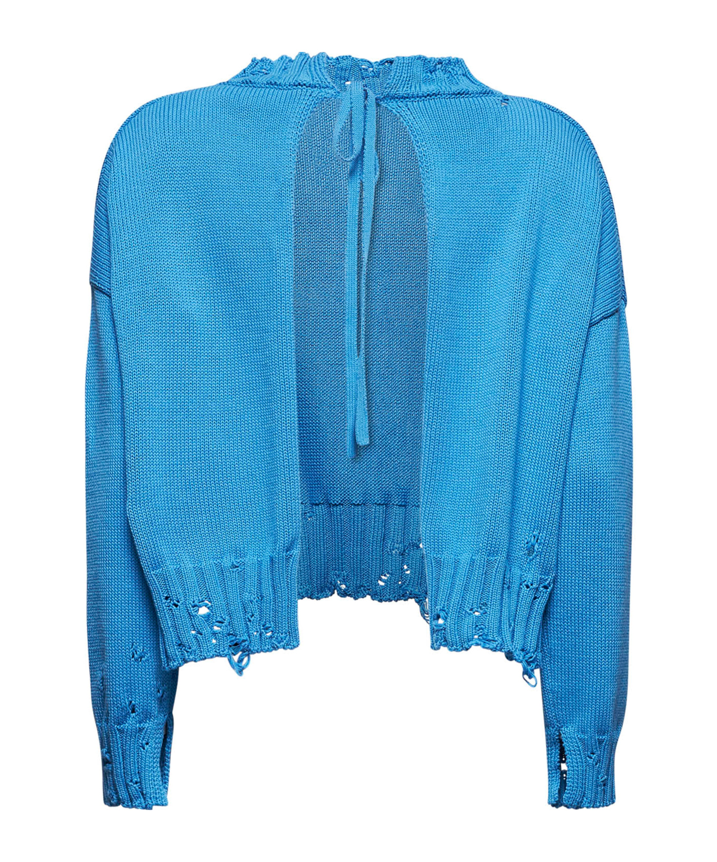 Marni Women Light Blue Cotton Crop Sweater In Blue