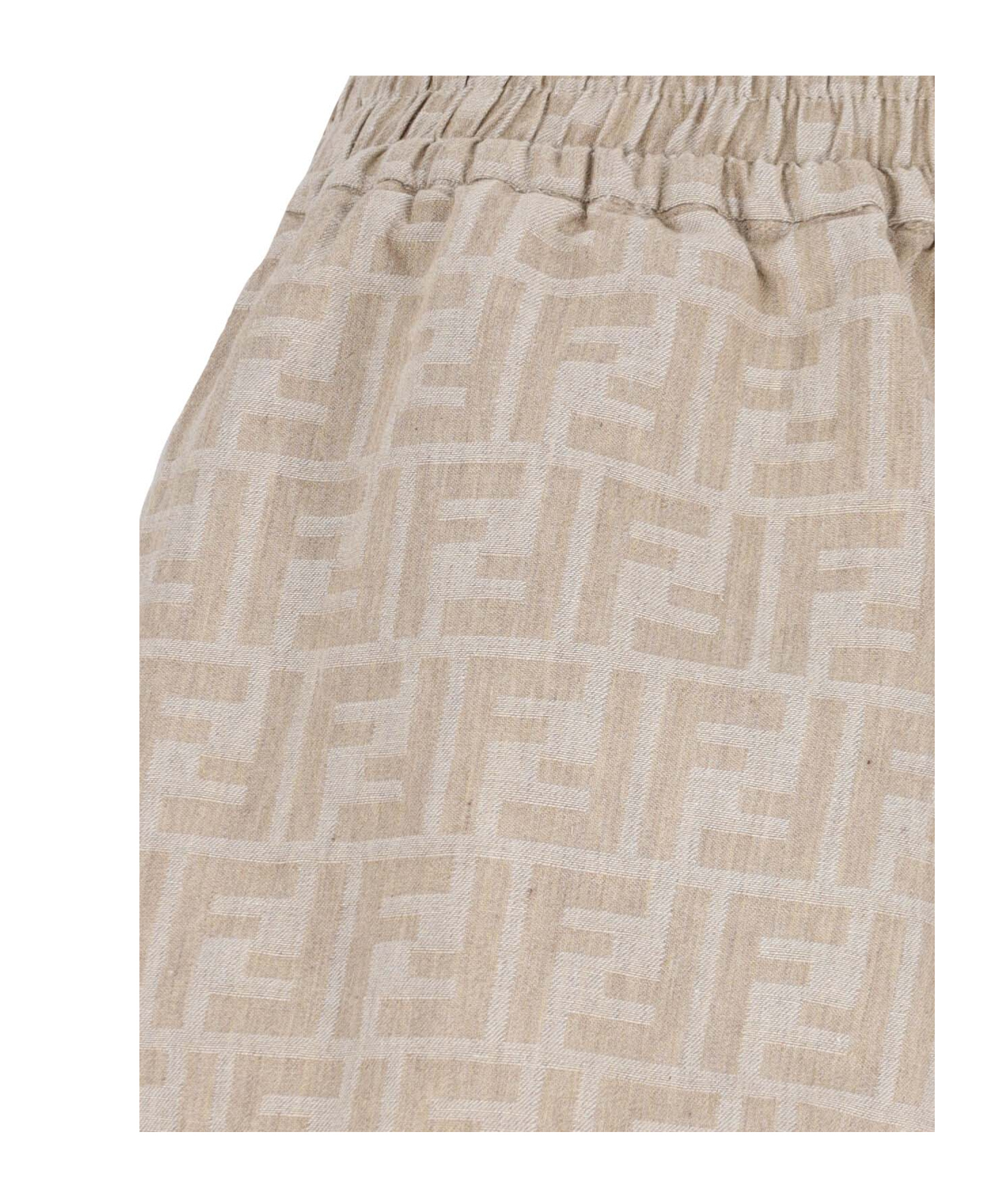 Fendi Elastic Waist Shorts In Brown