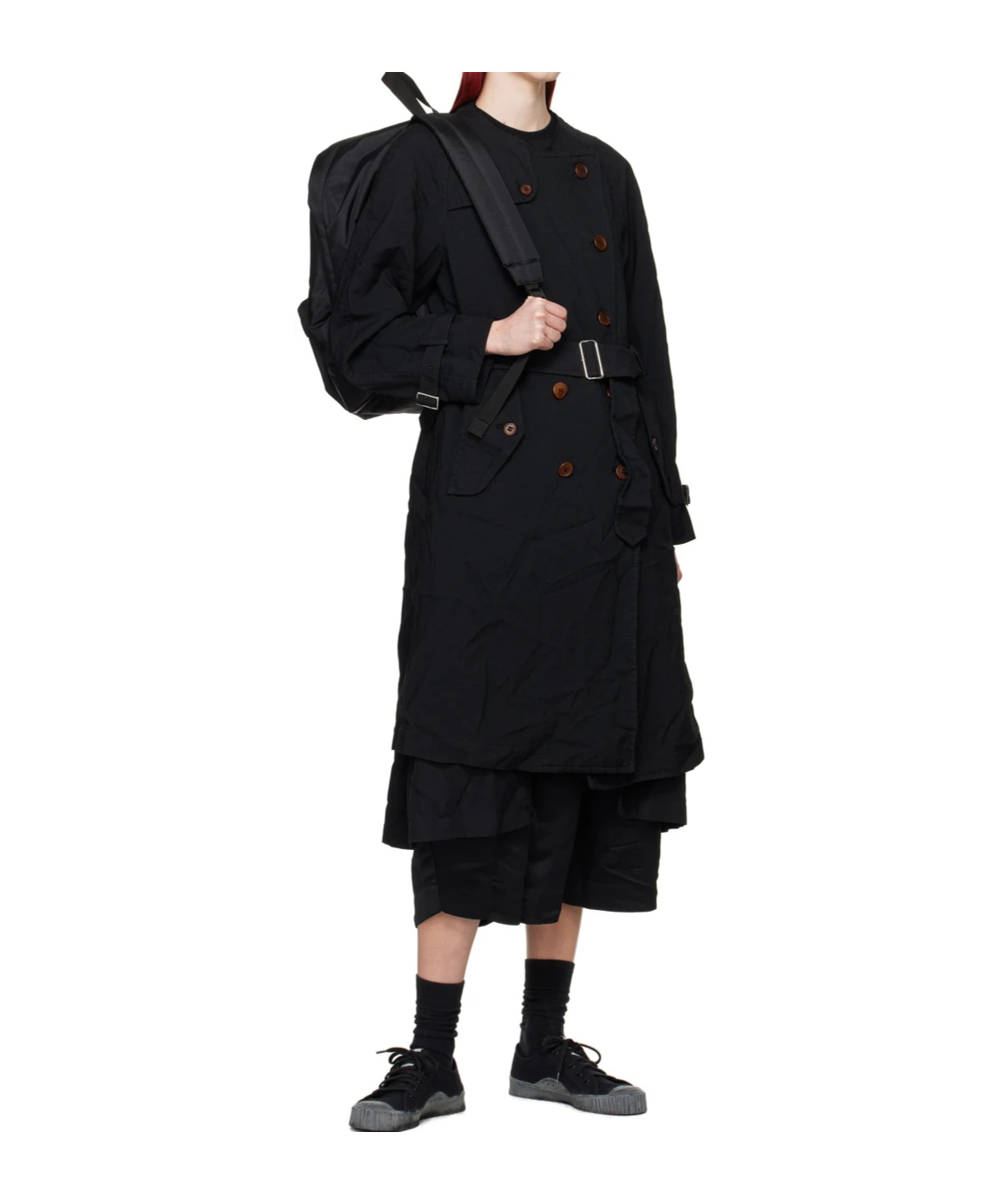 COMME DES GARÇONS DOUBLE-BREASTED BELTED TRENCHCOAT