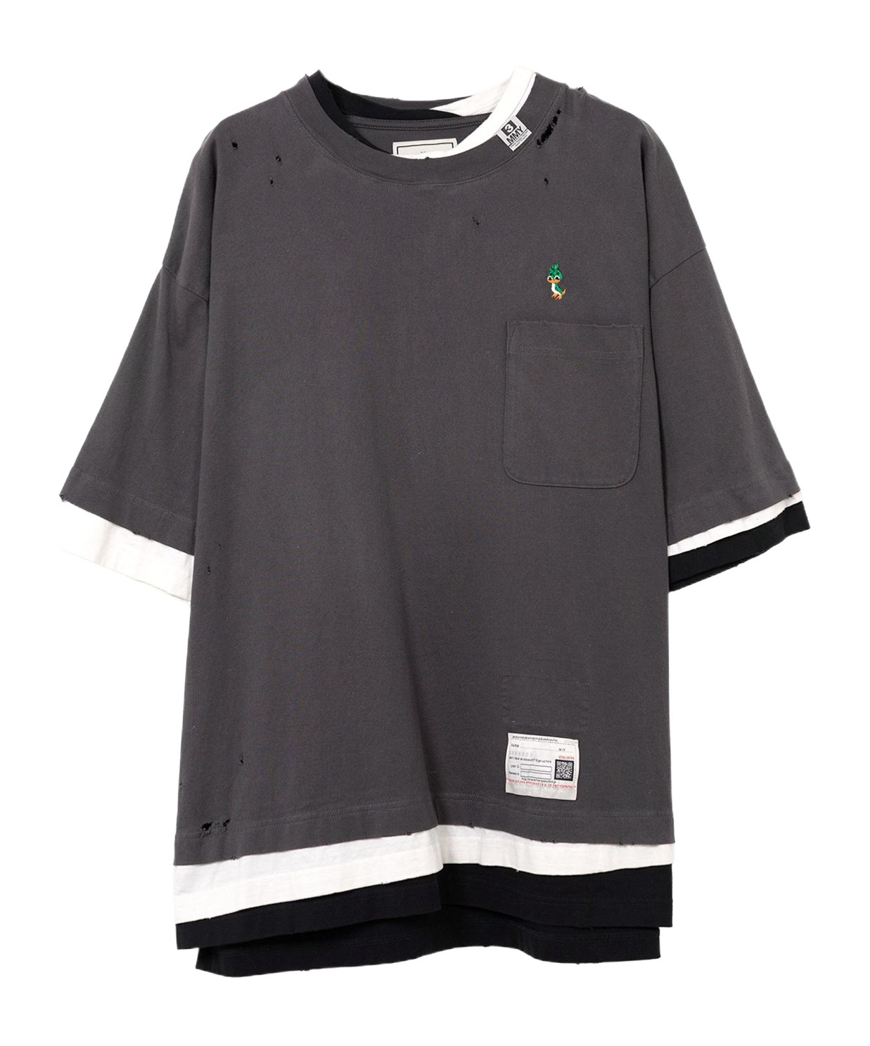 Miharayasuhiro Maison Mihara Yasuhiro Round Neck T-shirt In Gray