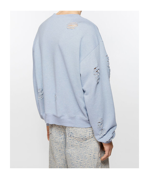 Acne Studios Sweater Logo Print Distressed In Blue