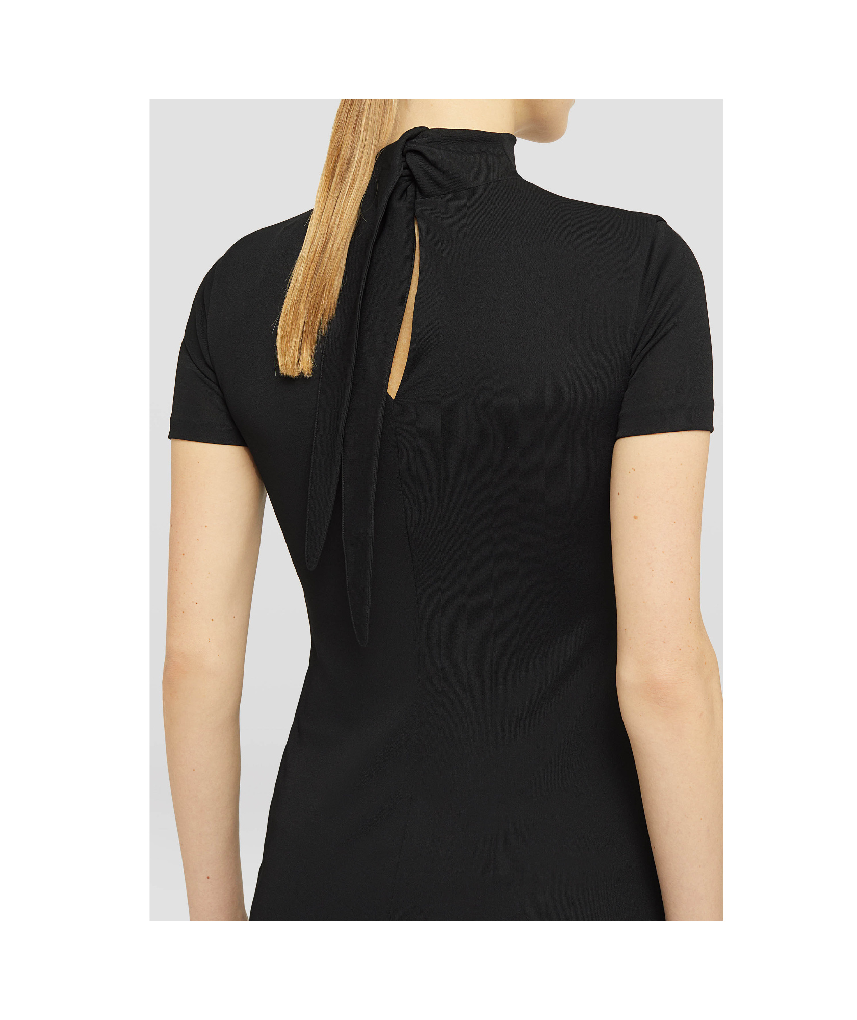 Jil Sander High-neck Viscose Midi Dress In Black