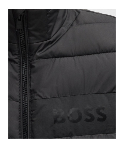 Shop Hugo Boss Logo Water-repllent Gilet In Black