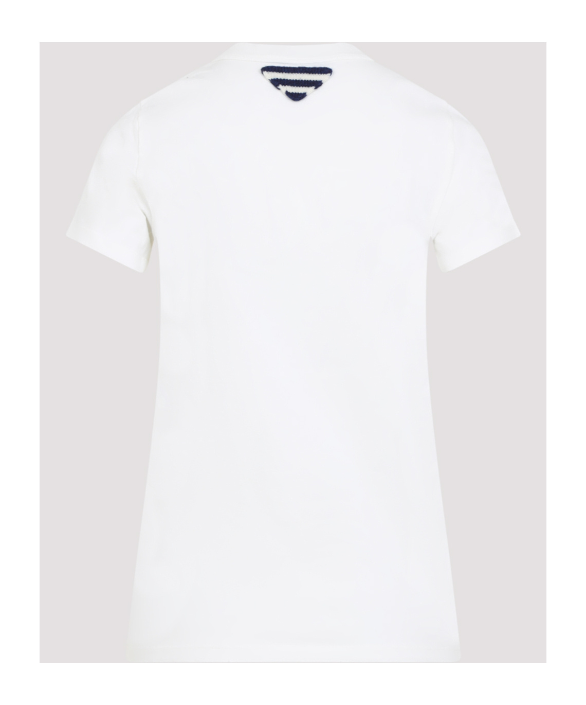 Prada Stamped Logo Crew Neck T-shirt In White
