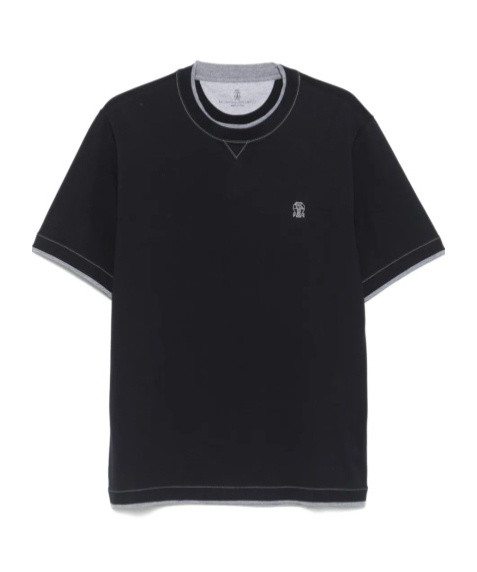 Brunello Cucinelli Slim Fit Crew-neck T-shirt In Lightweight Cotton Jersey In Black