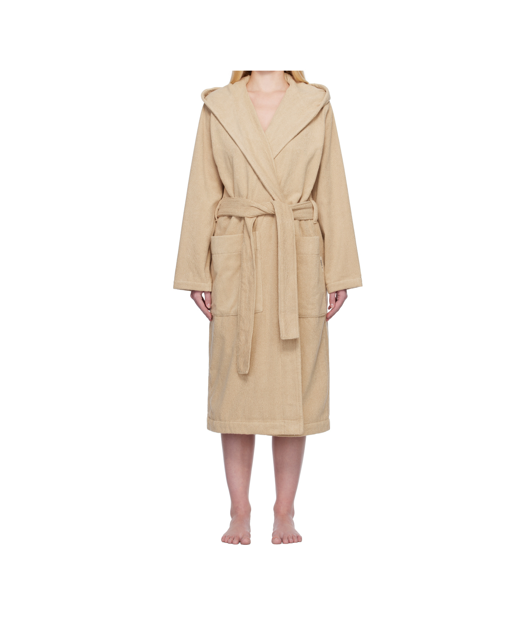 Tekla Terry Hooded Bathrobe In Neutral