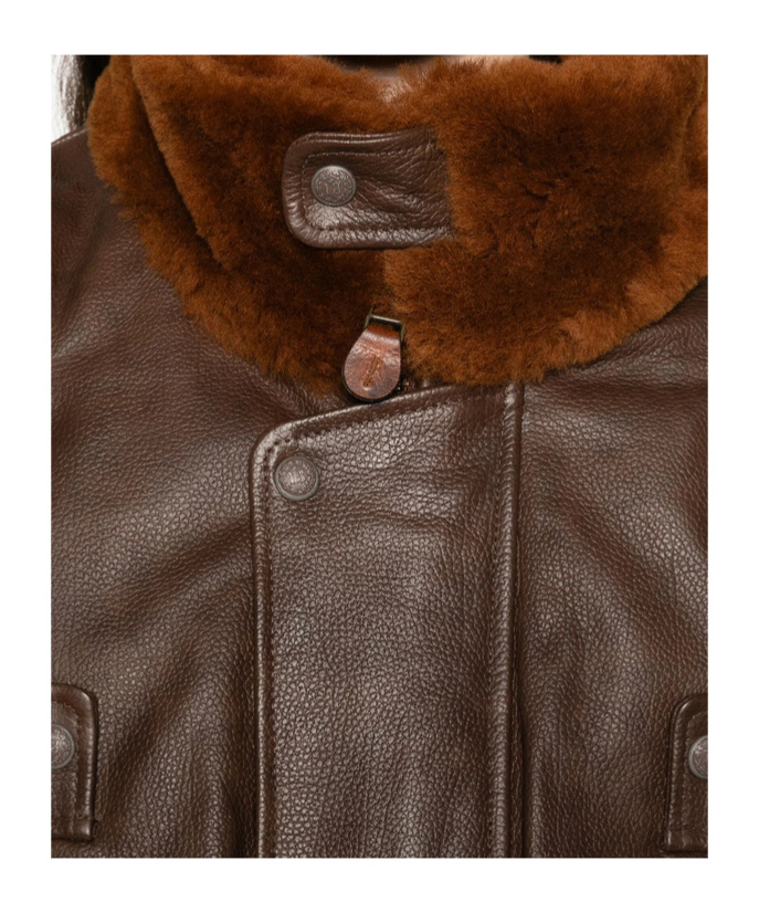 R13 Long-sleeved Leather Jacket In Brown