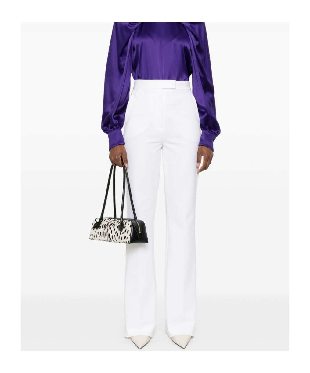 Max Mara Gary High-waist Wide-leg Trousers In White