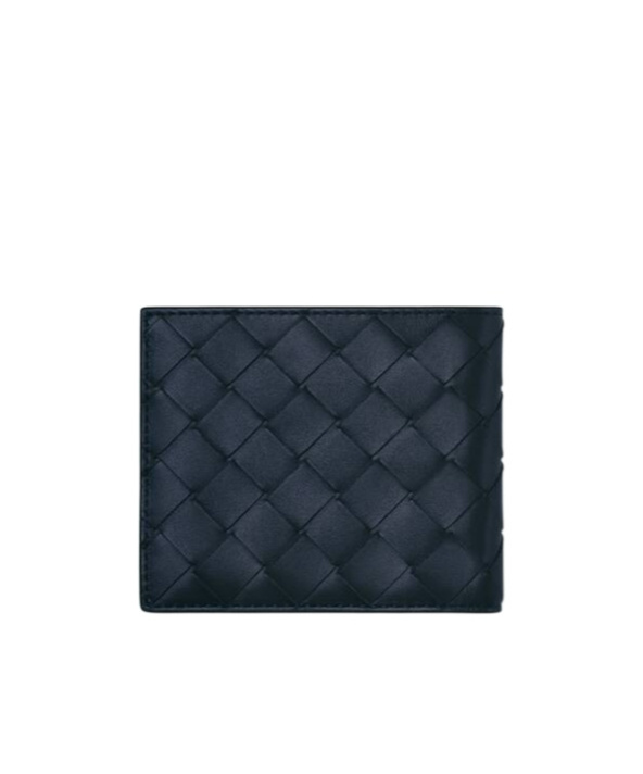 Bottega Veneta Piccolo Bi-fold Wallet In Intrecciato Leather In Black