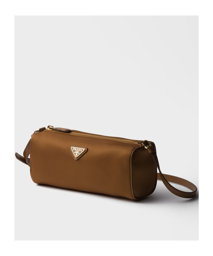 Prada Re-nylon Top-zip Shoulder Bag In Brandy