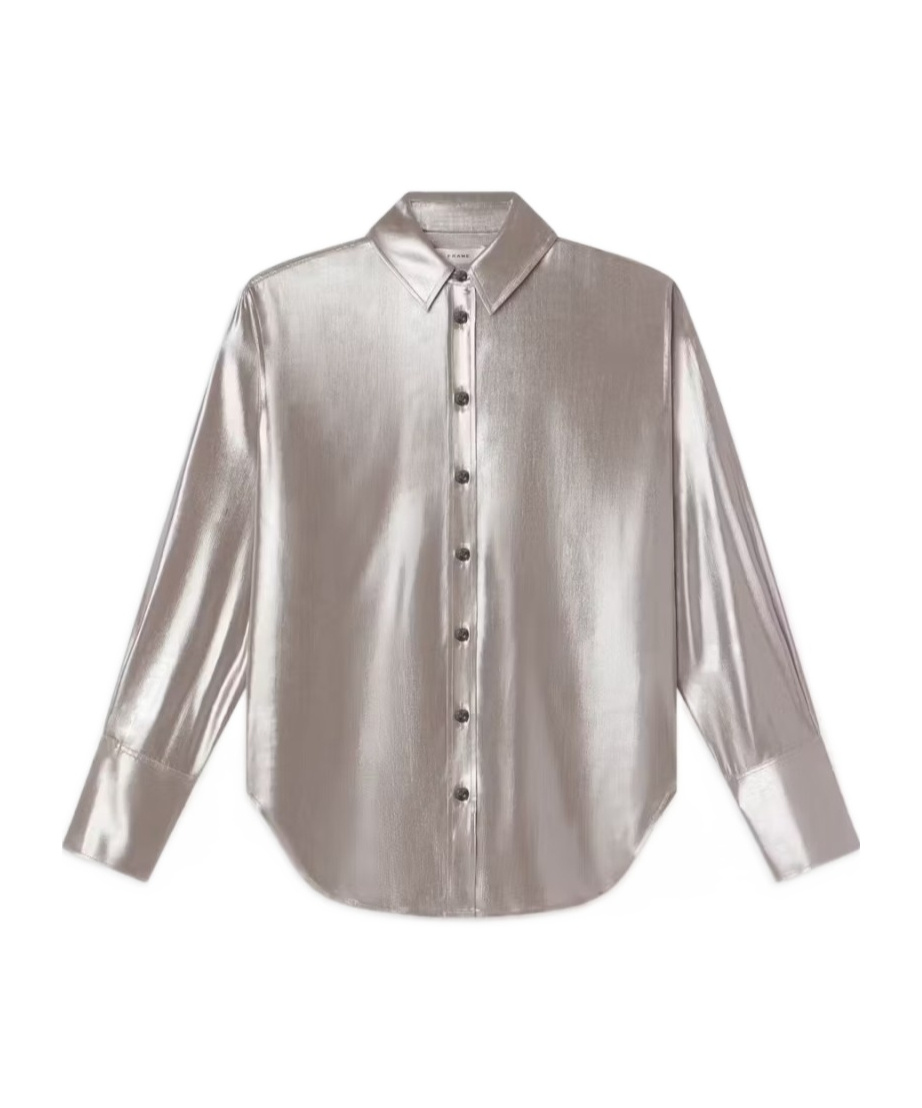 Frame Long-sleeved Shirt In Gray