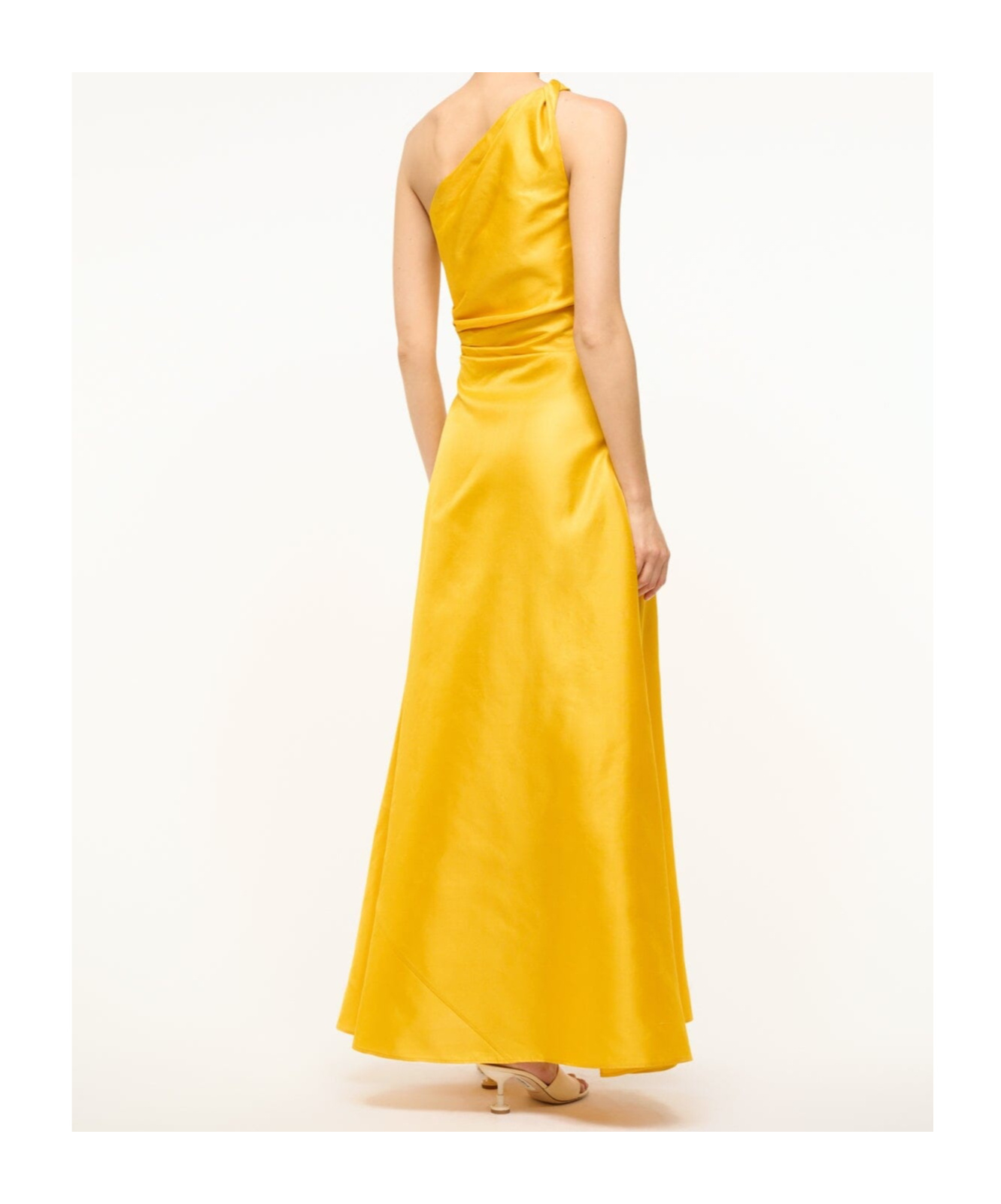 Staud One-shoulder Midi Dress In Yellow