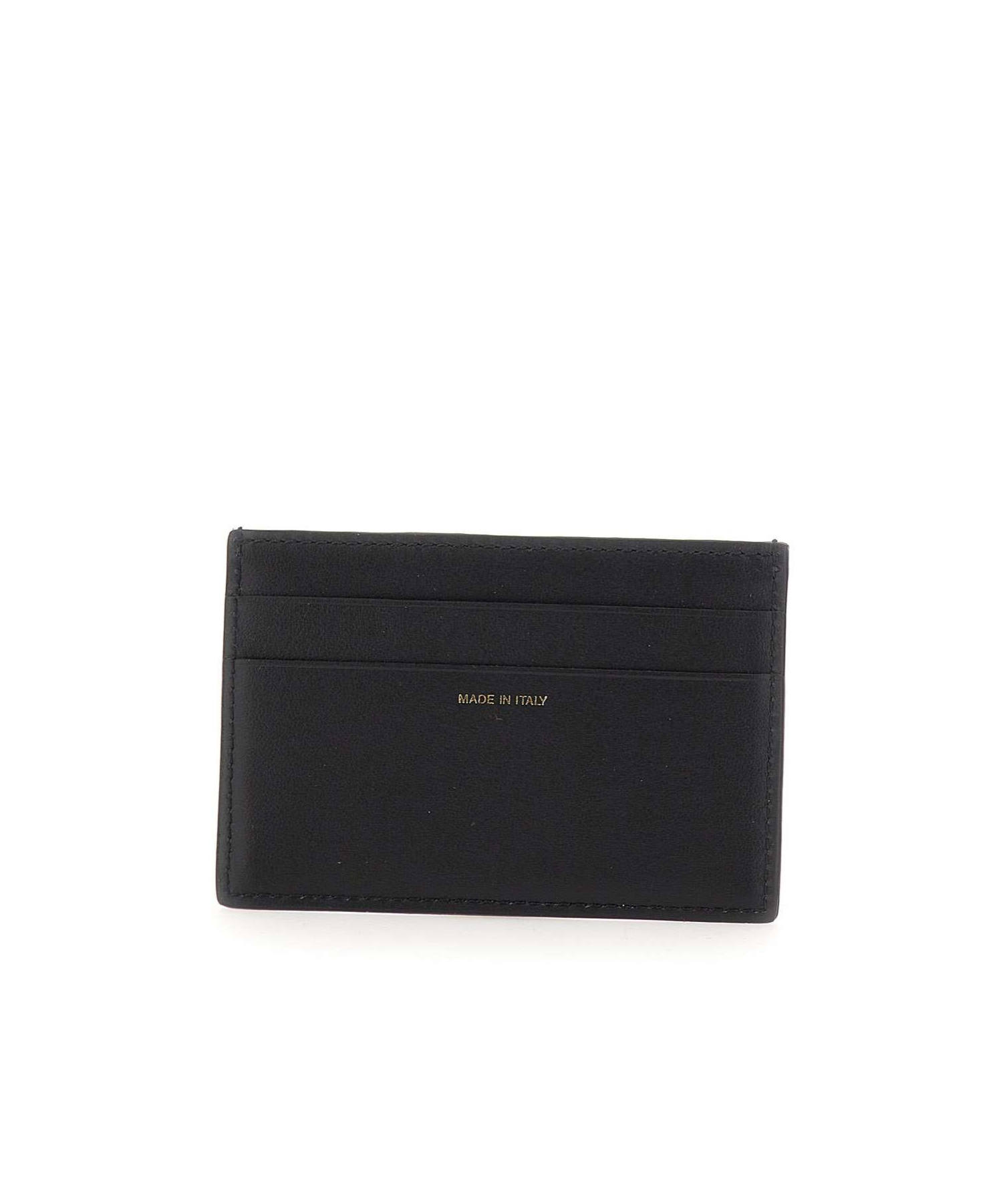 Paul Smith Black Leather Signature Stripe Block Credit Card Holder In Black