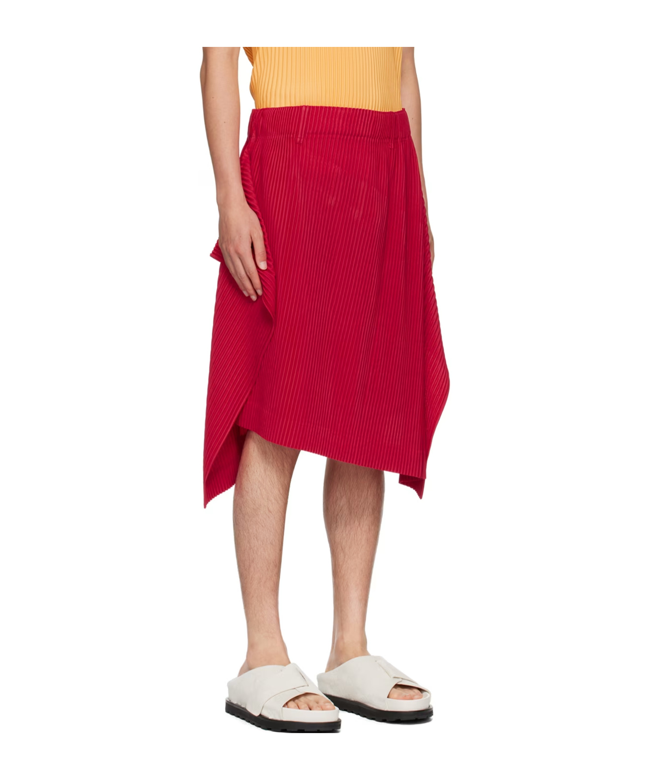 Issey Miyake Asymmetrical Skirt In Red