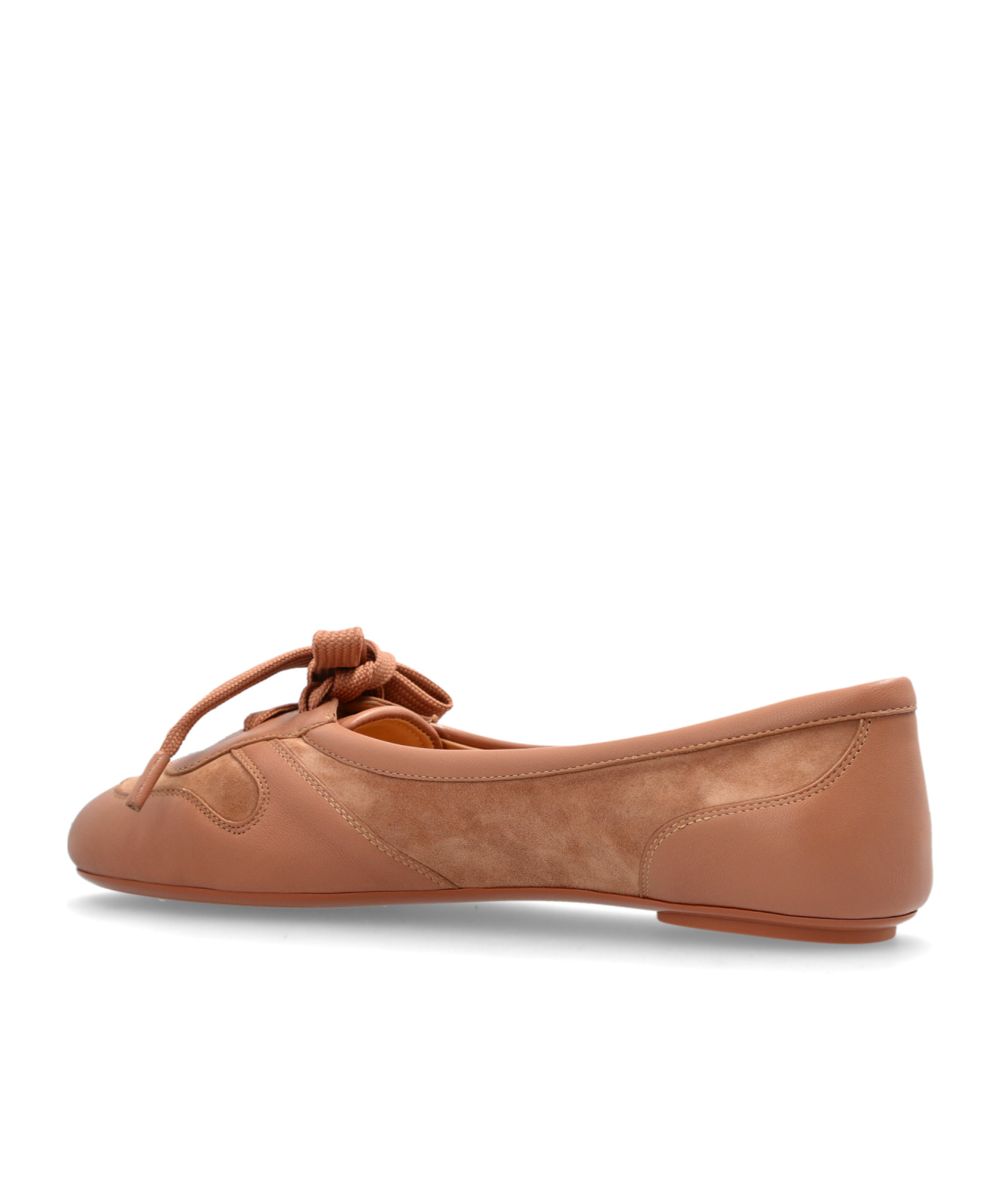 Gianvito Rossi Lace-up Ballet Flats In Brown