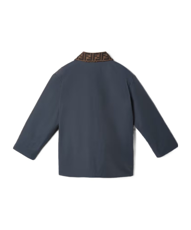 Fendi Forest Green Gabardine Junior Jacket In Multi