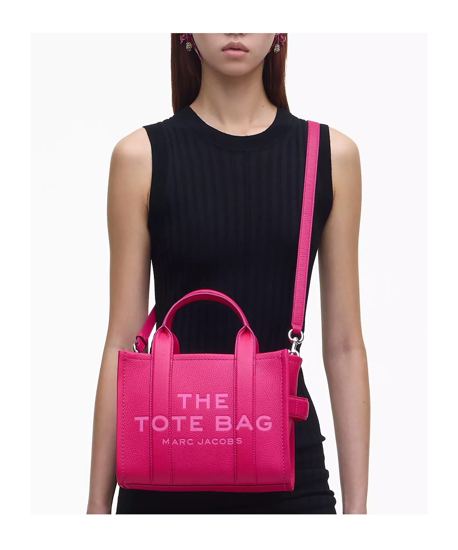 Marc Jacobs The Leather Medium Tote Bag In Pink
