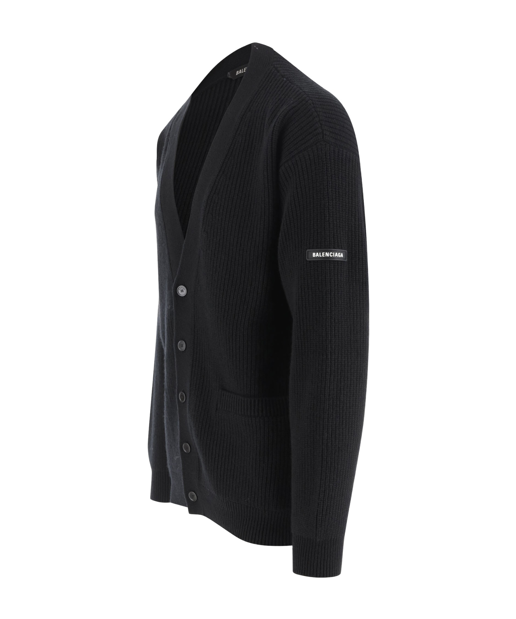 Balenciaga Wool Cardigan In Black