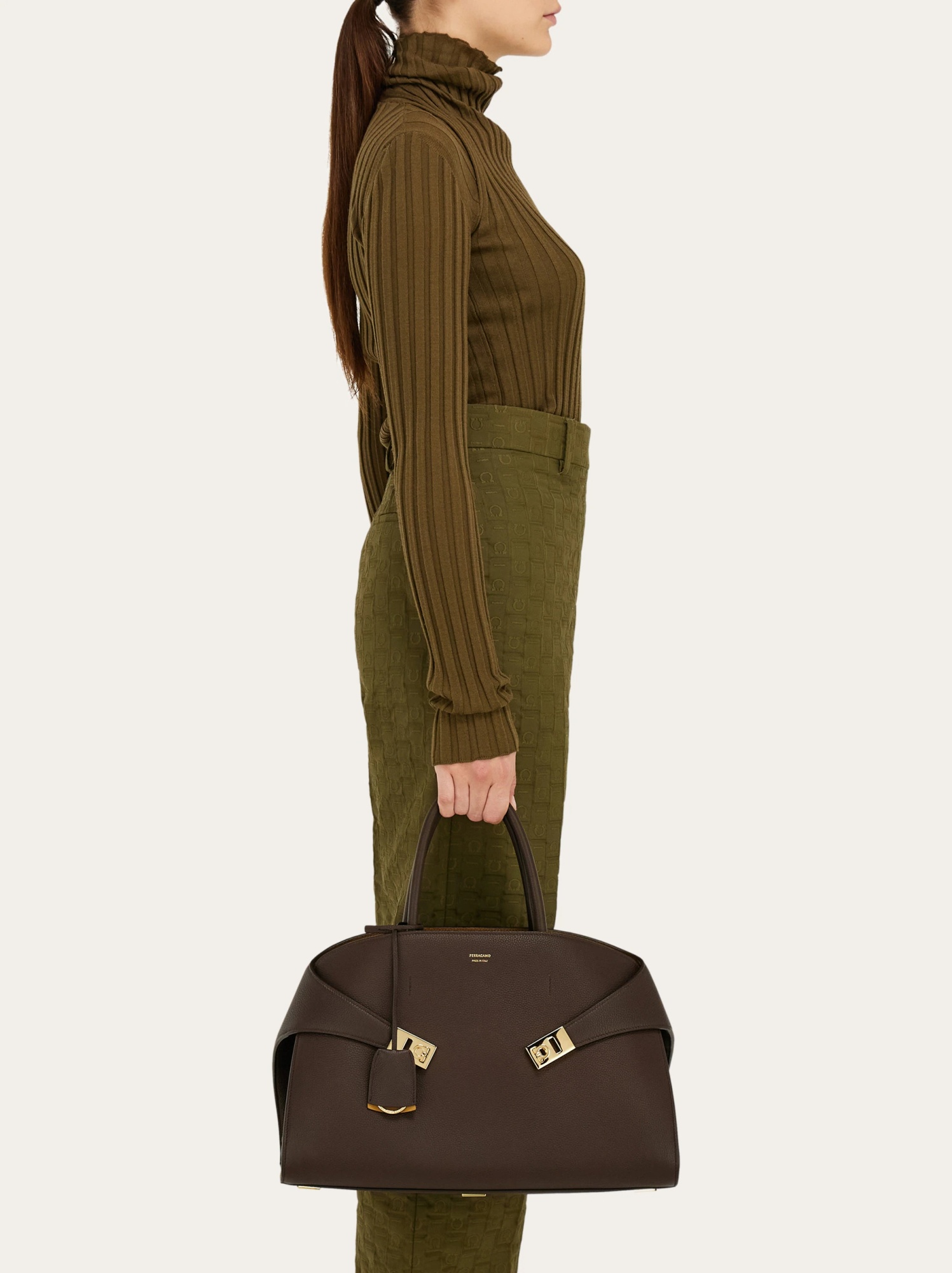 Shop Ferragamo Medium Hug Tote Bag In Black