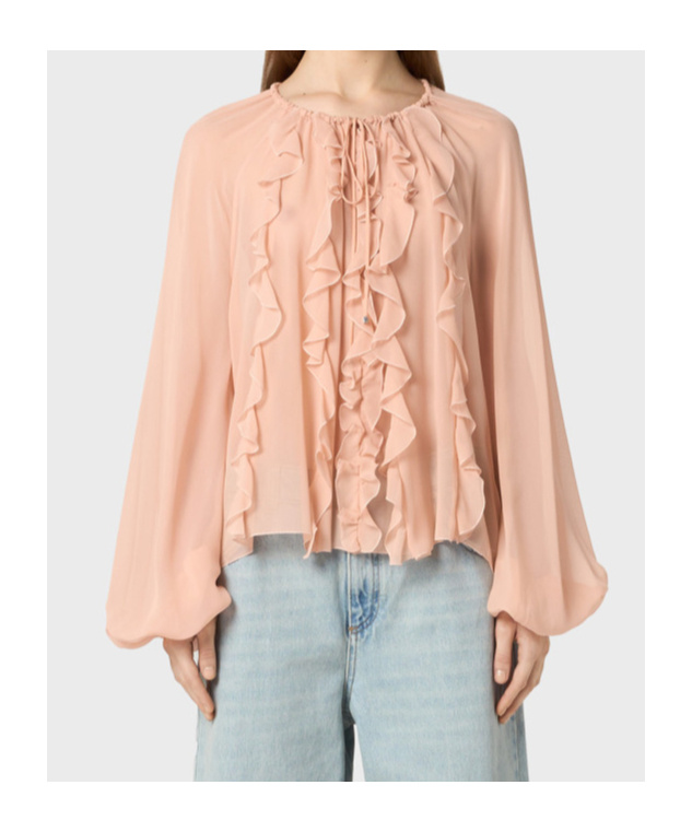 Blumarine Long-sleeved Shirt In Neutral