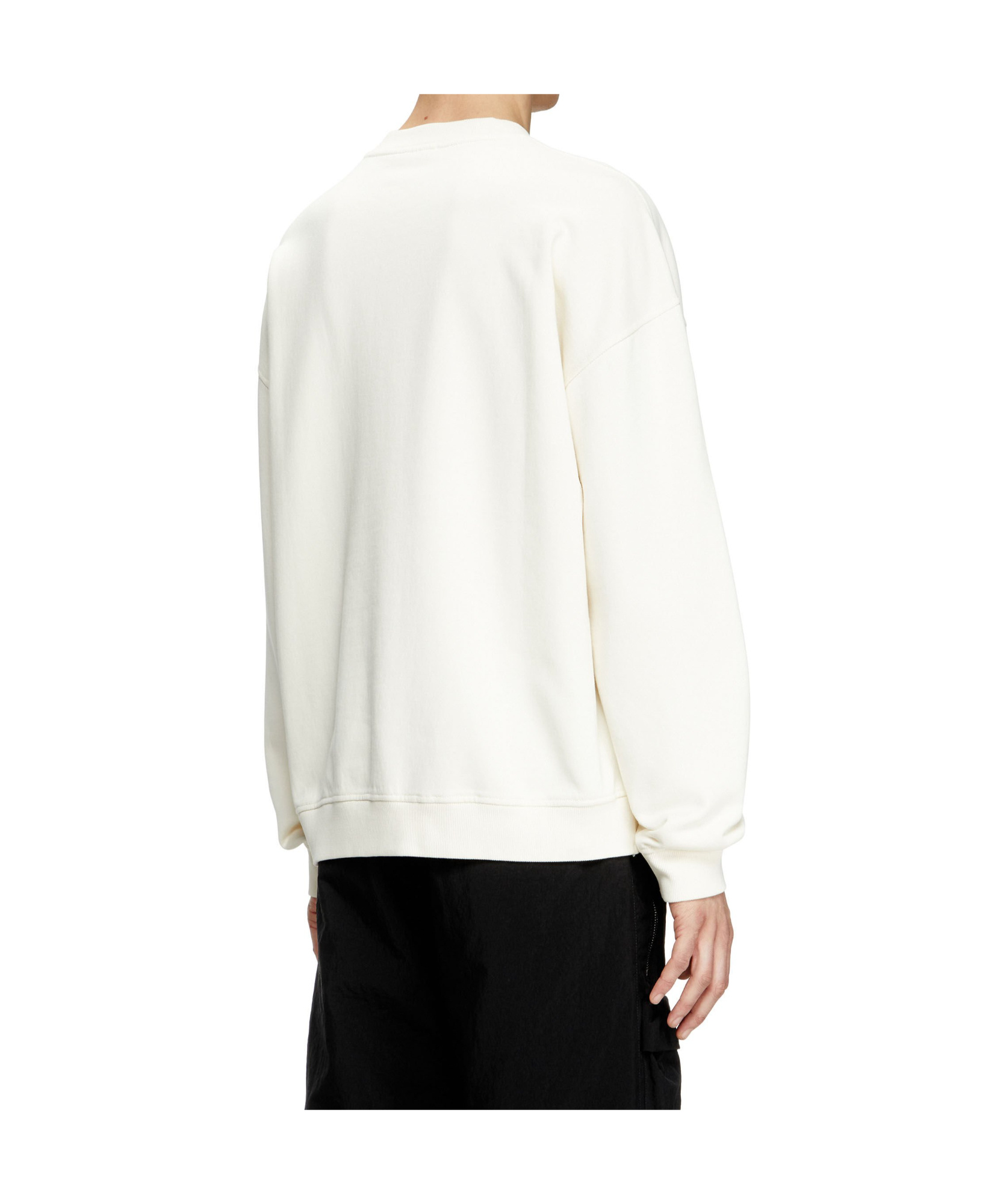 Diesel Sweatshirt With Distressed Flocked Logo In White