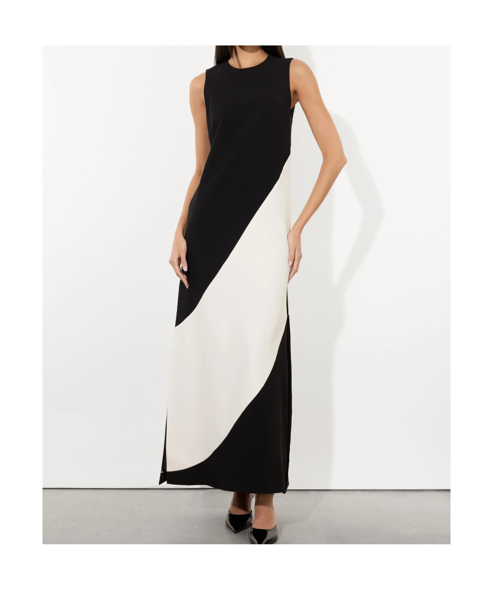 Alice And Olivia Kate Midi Dress In Black/off White