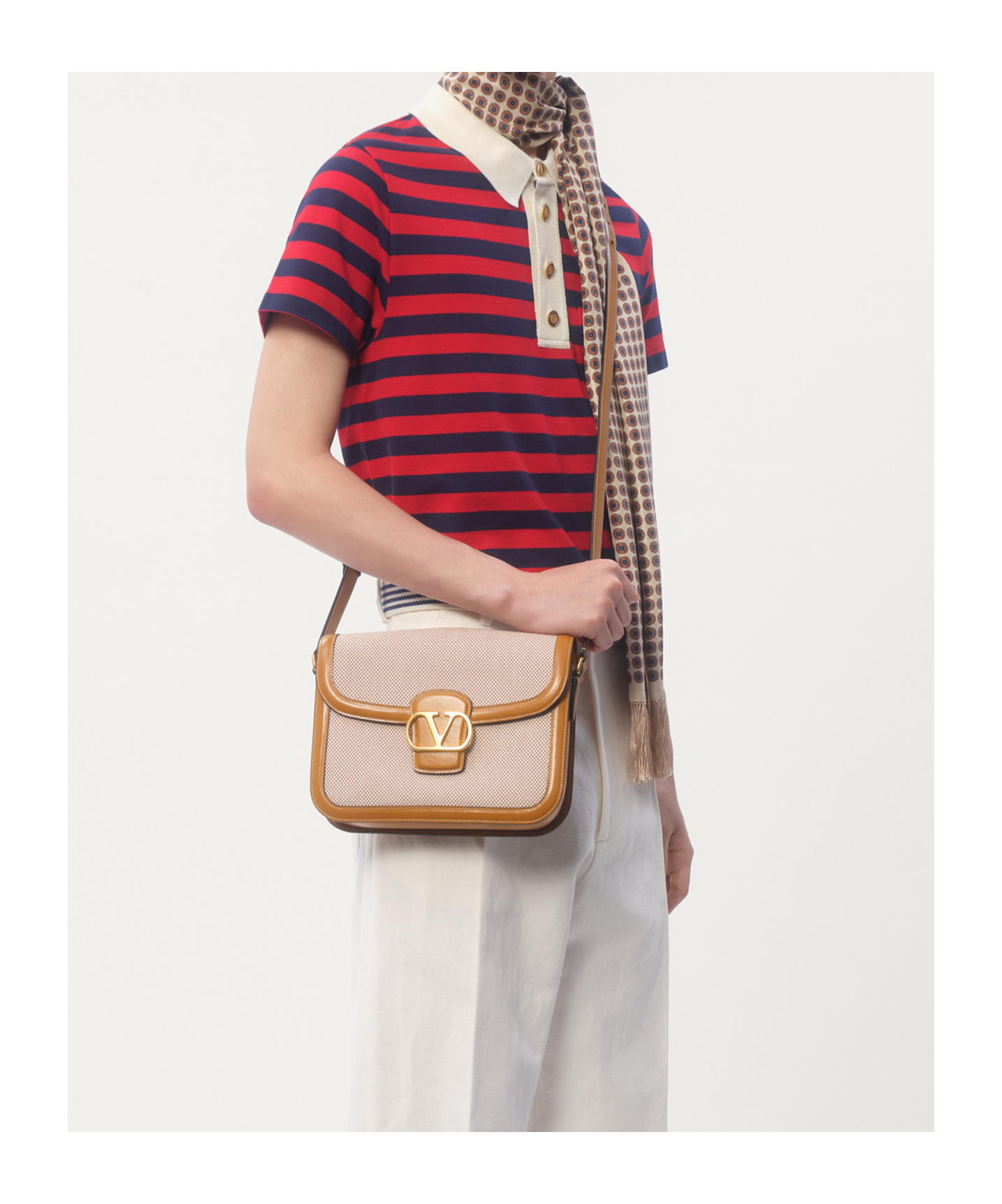 Valentino Logo Shoulder Bag In Multicolor