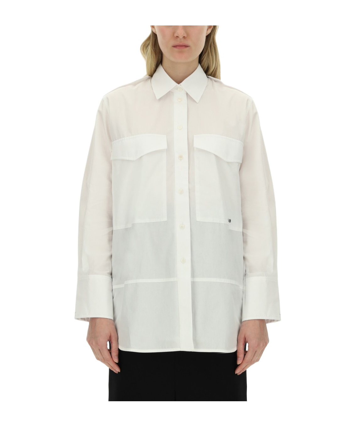 Victoria Beckham Women's Oversize Pocket Shirt In White