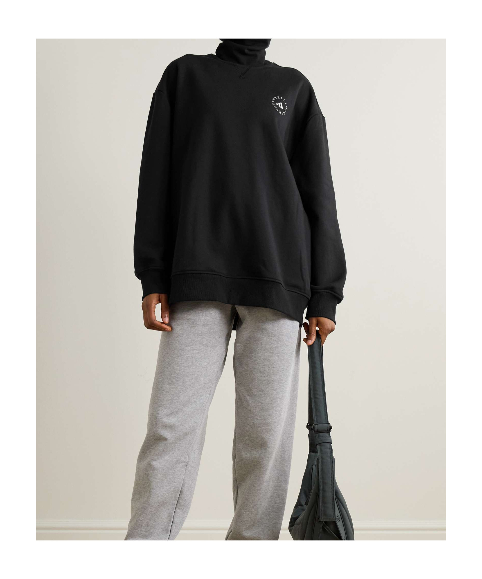 Shop Adidas By Stella Mccartney Turtleneck Sweatshirt In Black