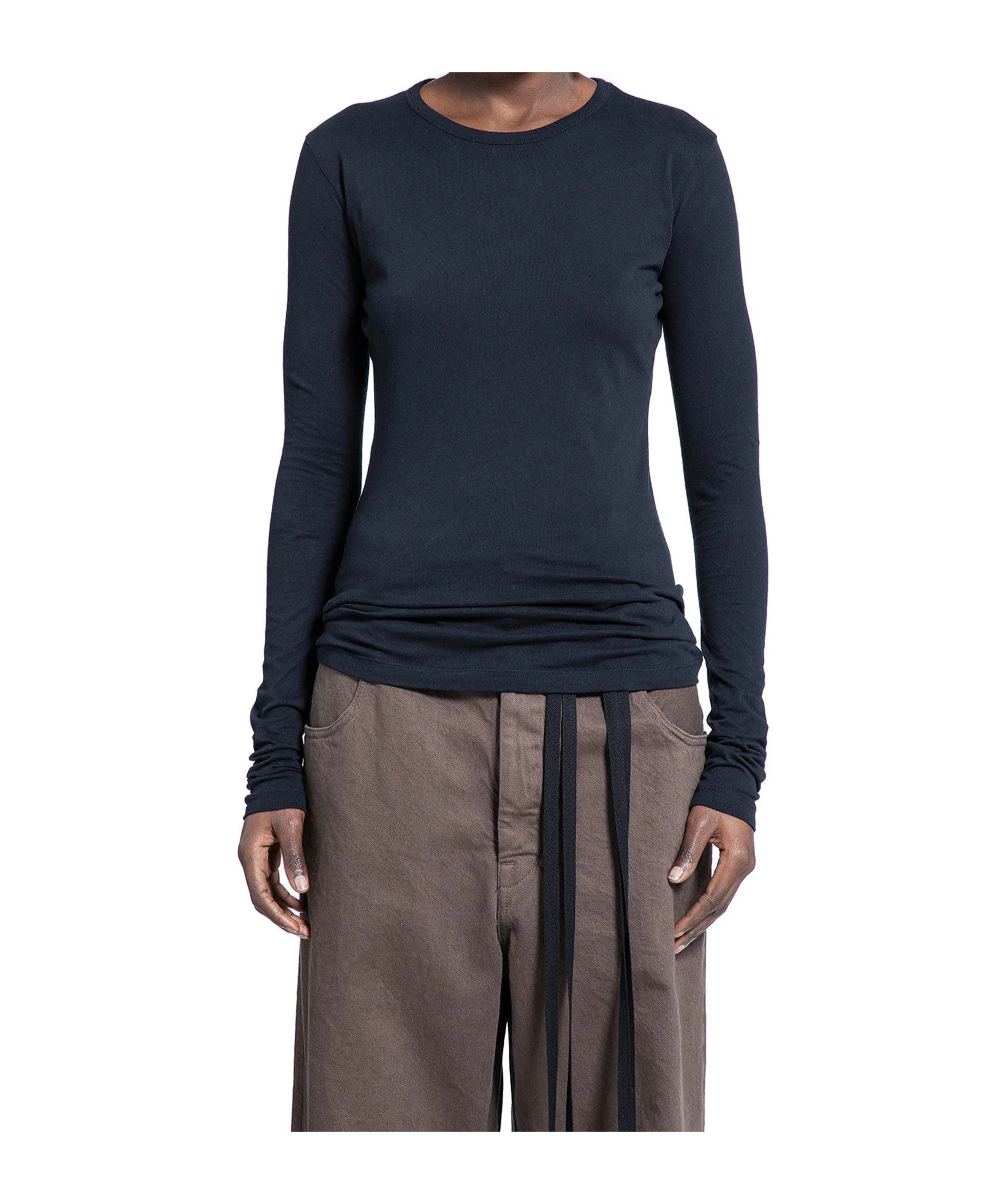 Ann Demeulemeester Fiene Printed Long Sleeve T-shirt In Black