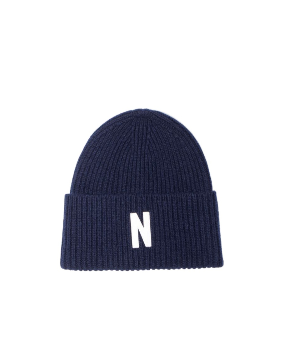 Norse Projects Logo-embroidered Wool Beanie In Black