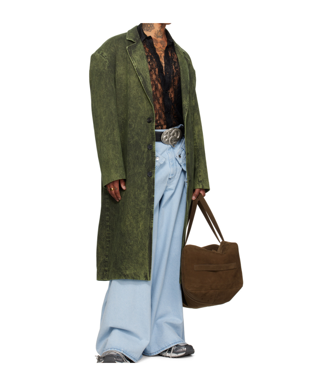 Lu'u Dan Crombie Coat In Green