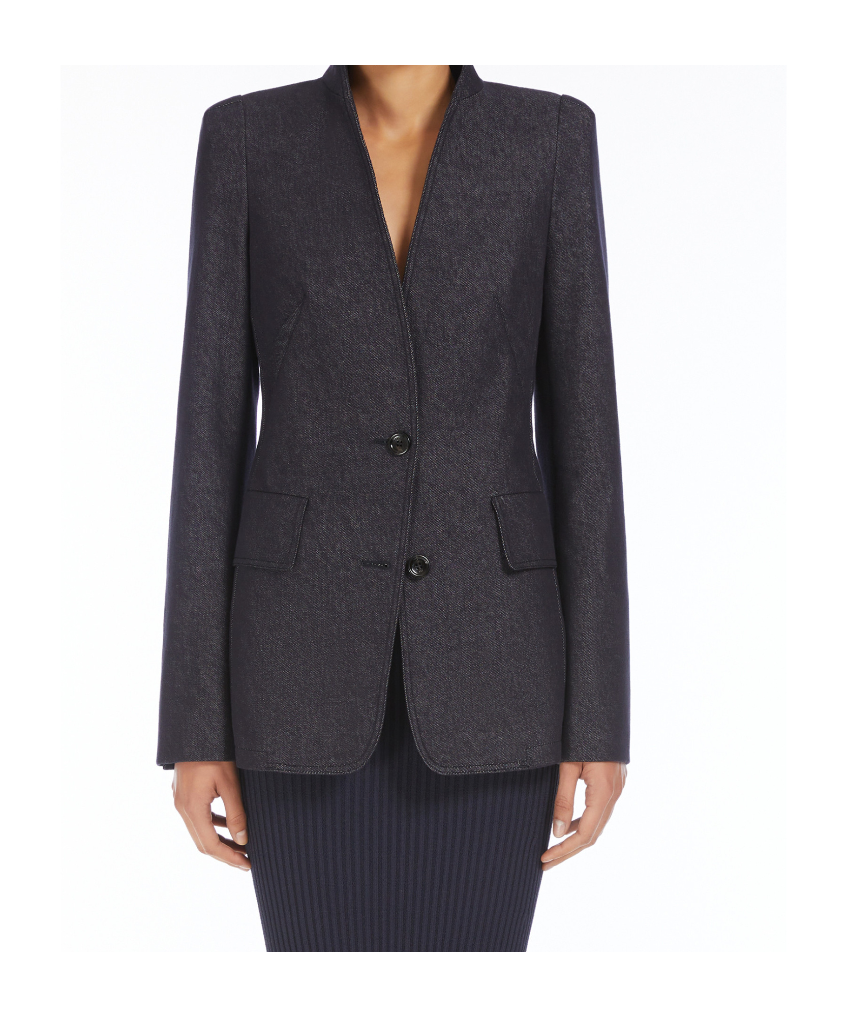 Max Mara Long-sleeved Suit Coat In Black
