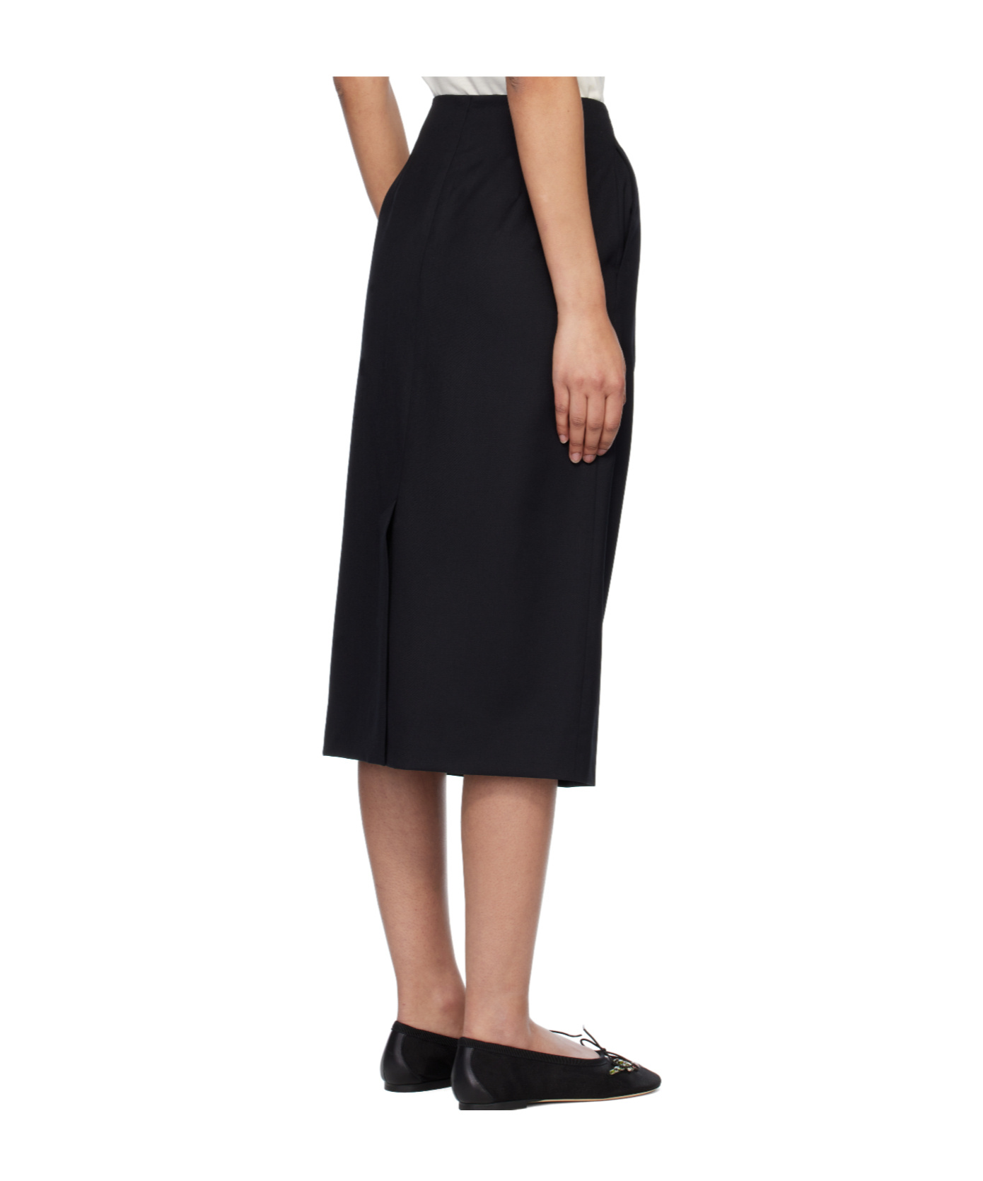 Simone Rocha Embellished Flower Peek-a-boo Skirt In Black
