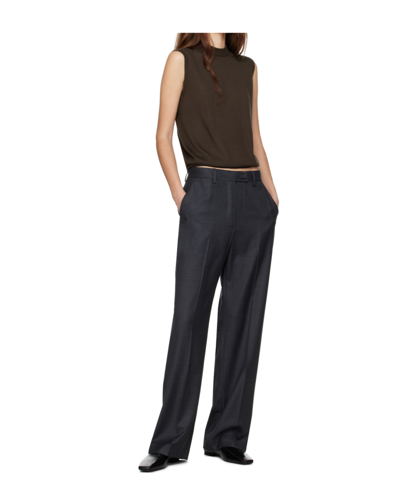 Co Brown Fine Cashmere Shell Vest In Brown
