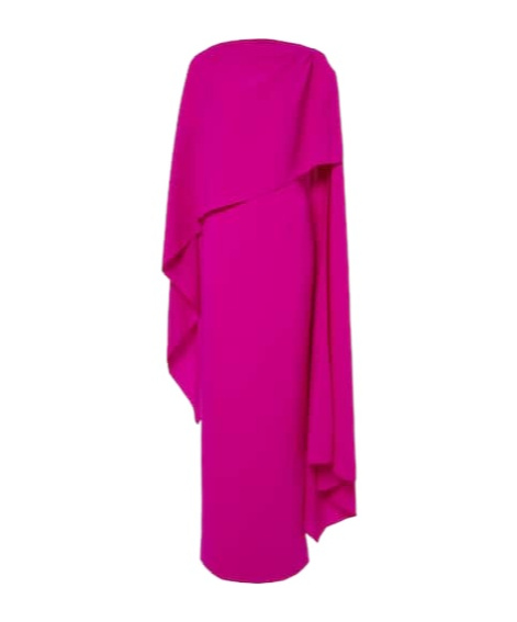 Roksanda Demetria Caped Crepe Gown In Pink