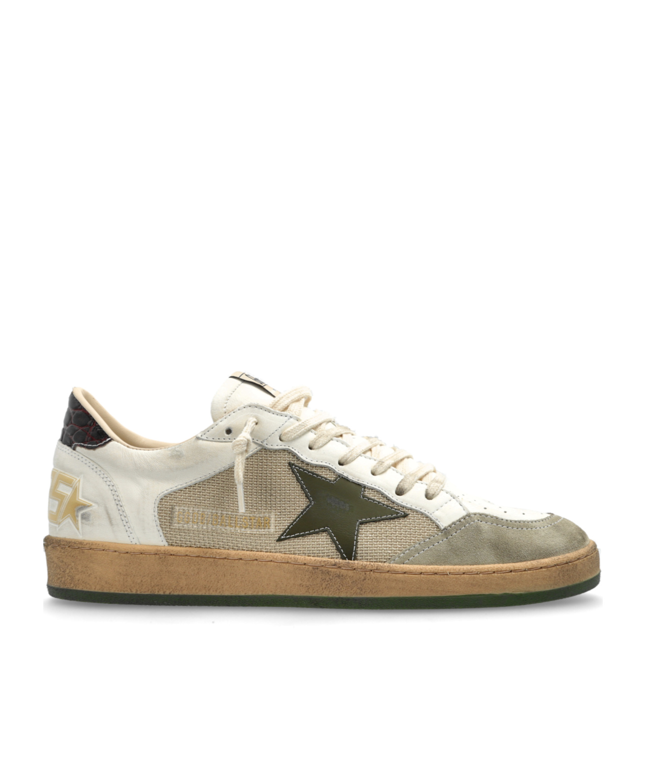 Golden Goose Deluxe Brand Men Ball Star Double Quarter Low-top Leather Sneakers With Used Effect In Neutral