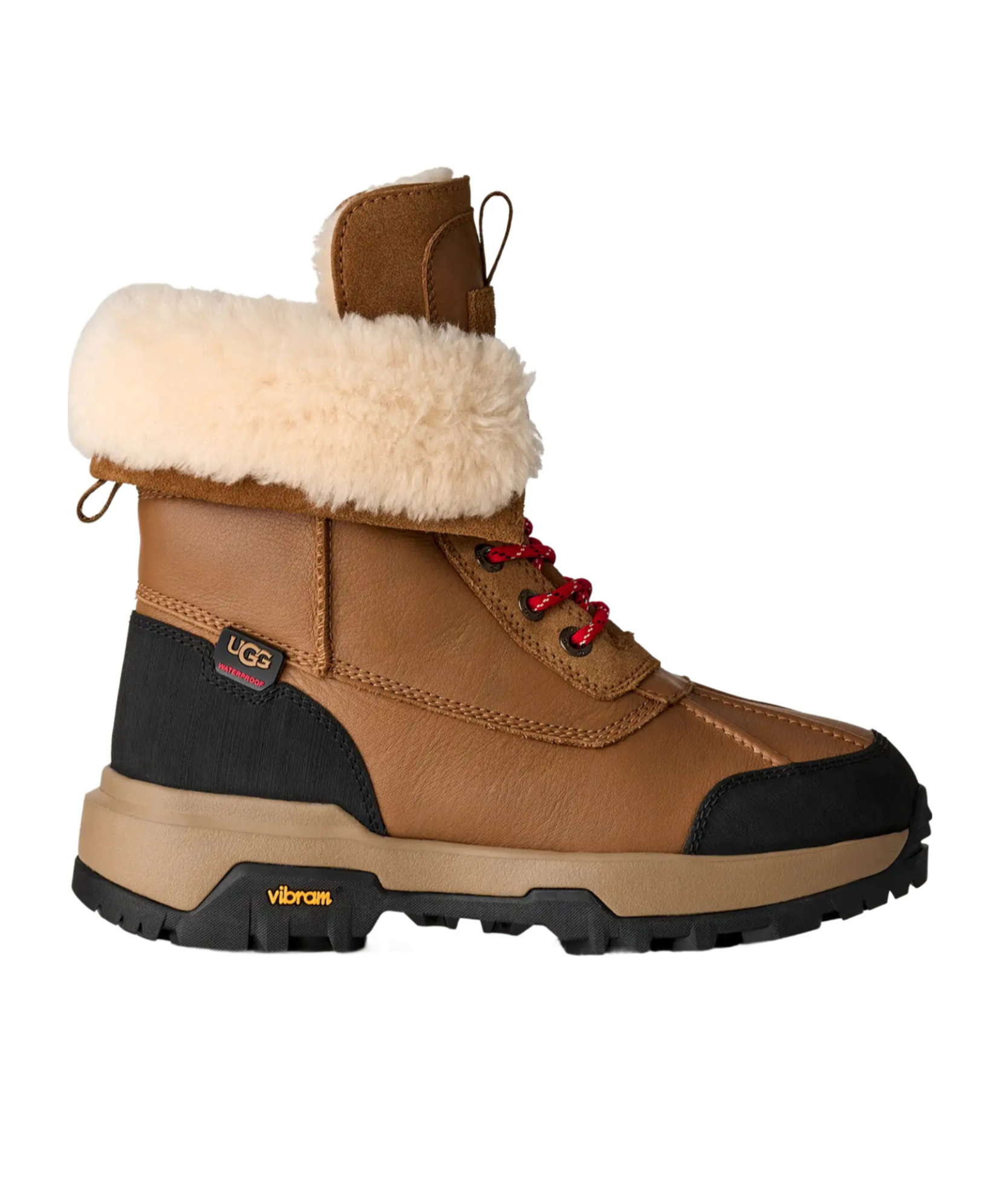 Ugg Round-toe Lace-up Boots In Burgundy