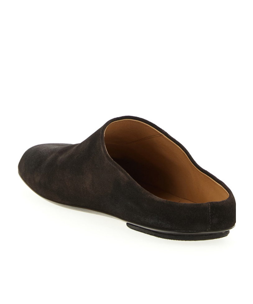 Marsèll Passo Suede Square Toe Flat Sandals In Black