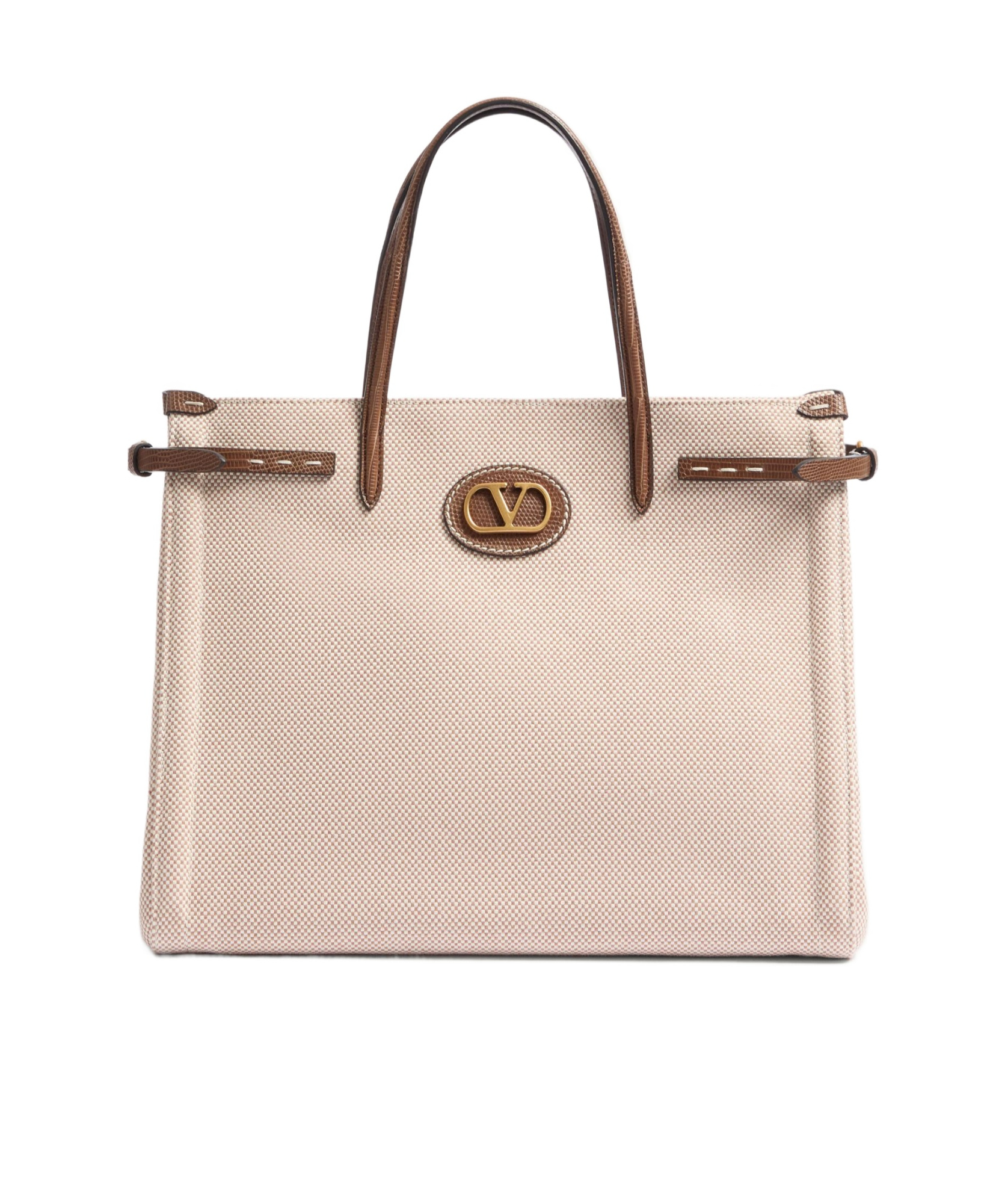 Valentino Medium Magnetic Buckle Shoulder Bag In Nude