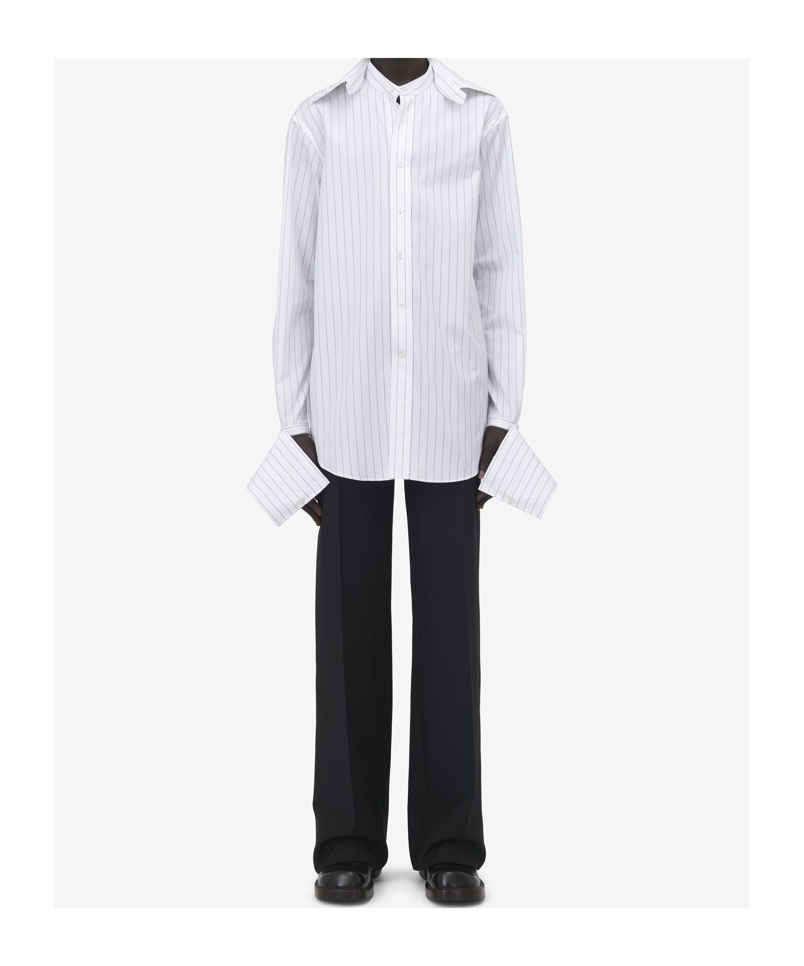 Alexander Mcqueen Wide-striped Shirt In White