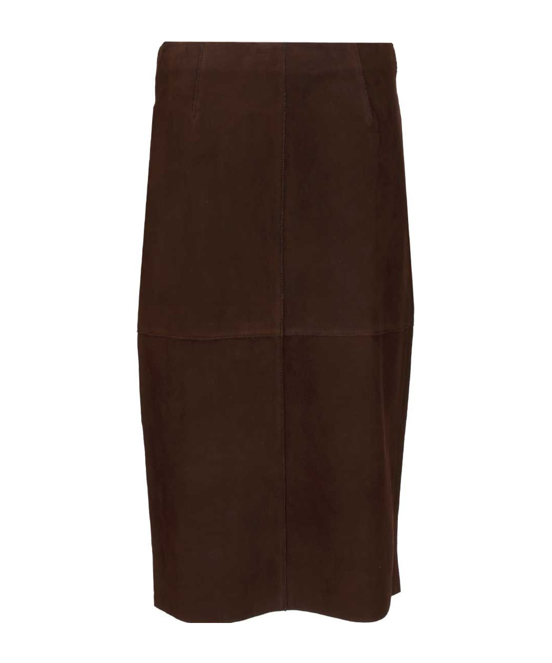 P.a.r.o.s.h Suede Midi Skirt In Brown
