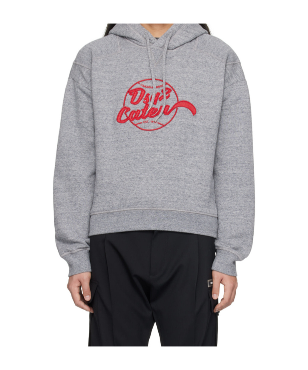 Dsquared2 Gray Embroidered Hoodie
