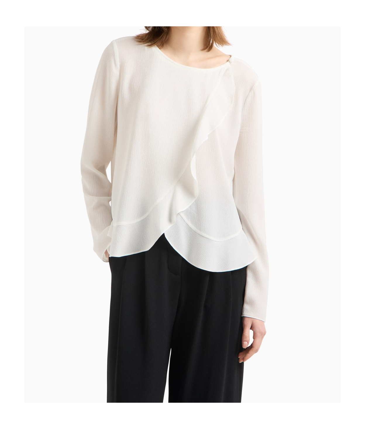 EMPORIO ARMANI RUFFLE-DETAILING BLOUSE